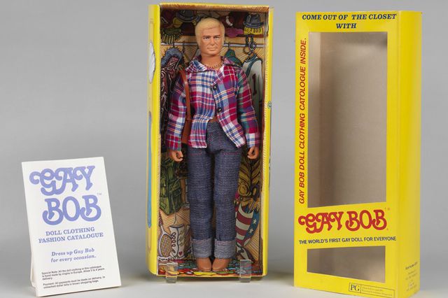 Gay Bob doll, with box and booklet, 1977Made in Hong Kong, style GB101. Copyright Harvey Rosenberg, Inc.Distributed by Gay Bob Trading Co., New York